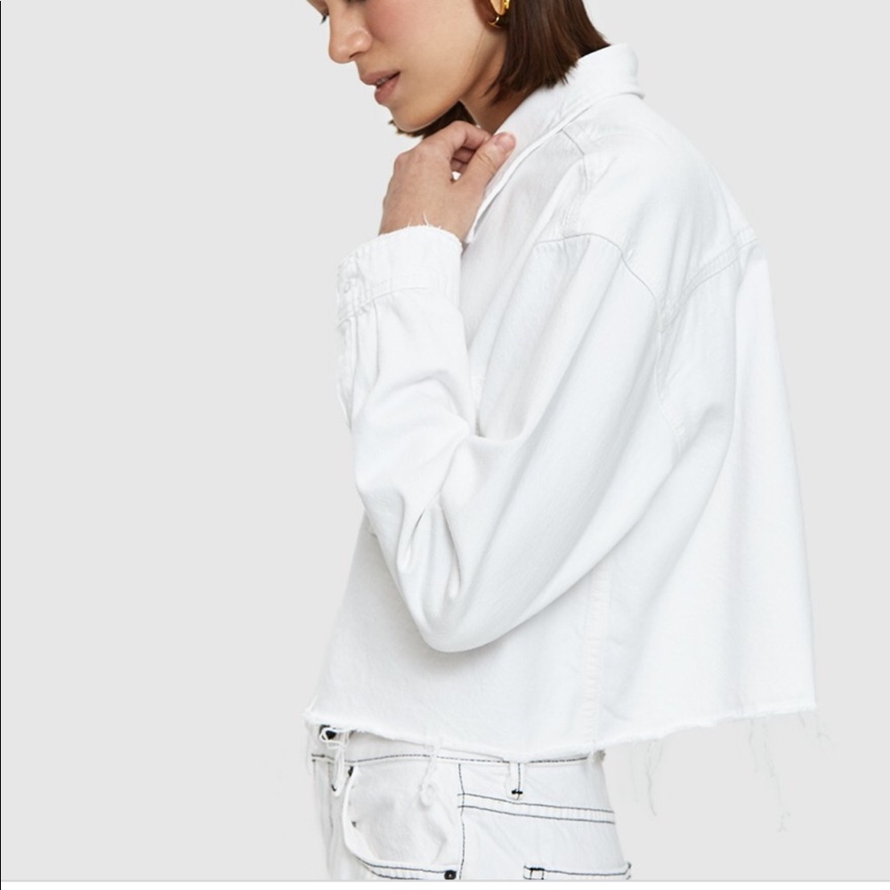 GRLFRND Denim Shirt in Christy Waxen Moon White